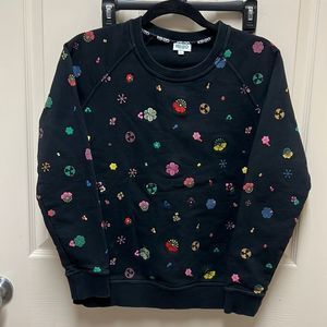 Kenzo Black Printed Crew Neck Sweatshirt